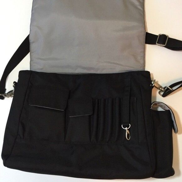 JJB Front Flap Fabric Messenger Bag in Black - Picture 5 of 9